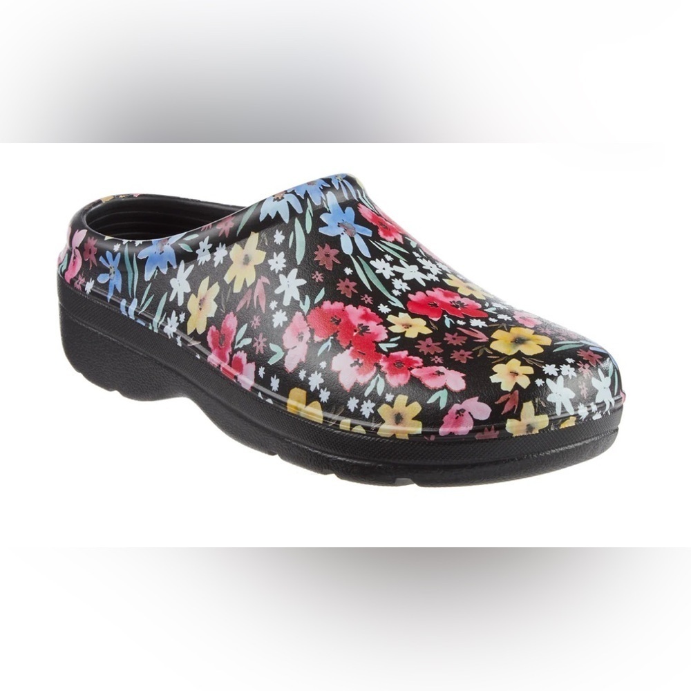 Totes Floral Mules Women's Everywear Bailey Clog Gardening Outdoor Slip On SZ 8
